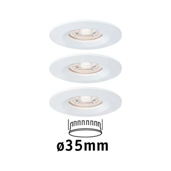 Paulmann 94299 Nova Mini beépíthető lámpa, kerek, 3db-os szett, fix, fehér, 2700K melegfehér, 3x Coin foglalat, 310 lm, IP44