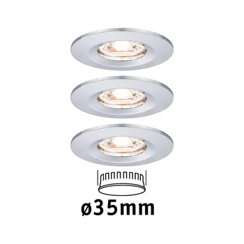 Paulmann 94303 Nova Mini beépíthető lámpa, kerek, 3db-os szett, fix, króm, 2700K melegfehér, 3x Coin foglalat, 310 lm, IP44