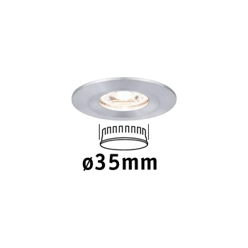 Paulmann 94304 Nova Mini beépíthető lámpa, kerek, fix, alumínium, 2700K melegfehér, Coin foglalat, 310 lm, IP44