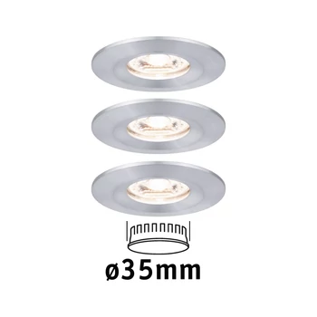 Paulmann 94305 Nova Mini beépíthető lámpa, kerek, 3db-os szett, fix, alumínium, 2700K melegfehér, 3x Coin foglalat, 310 lm, IP44