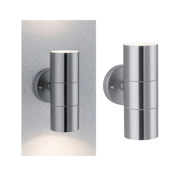 Paulmann 94331 Flame kültéri fali lámpa, lefelé és felfelé világít, rozsdamentes acél (inox), 2x GU10 foglalat, IP44