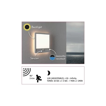 Paulmann 94663 Outdoor Lamina Panel kültéri mennyezeti lámpa, fehér, 3000K melegfehér, 950 lm, IP44