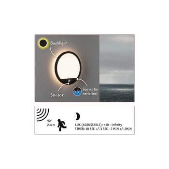 Paulmann 94664 Outdoor Lamina Panel kültéri mennyezeti lámpa, fekete, 3000K melegfehér, 1.200 lm, IP44
