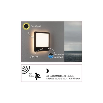 Paulmann 94665 Outdoor Lamina Panel kültéri mennyezeti lámpa, fekete, 3000K melegfehér, 950 lm, IP44