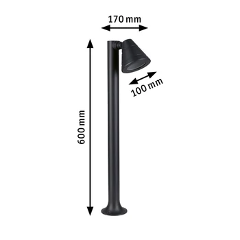 Paulmann 94735 Outdoor Trian kültéri kültéri állólámpa, antracit, GU10 foglalat, IP44