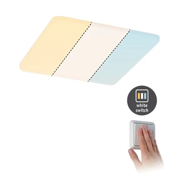 Paulmann 95380 Veluna Varifit LED panel, négyzet, white switch, üveg, 3000K-6500K változtatható, beépített LED, 1900 lm, IP44