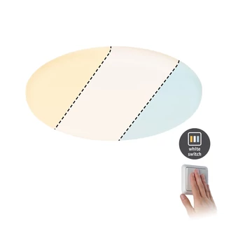 Paulmann 95381 Veluna Varifit LED panel, kerek, white switch, üveg, 3000K-6500K változtatható, beépített LED, 1500 lm, IP44