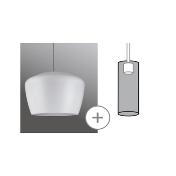 Paulmann 95438 URail 2Easy Pom fém lámpaernyő 2Easy E27 foglalathoz, 35 cm, matt fehér