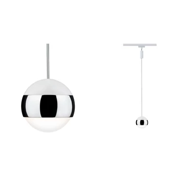 Paulmann 95458 URail Capsule II sínre szerelhető függeszték, beépített LED, 230V, 6W, 2700K melegfehér, 338 lm, fehér/króm