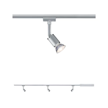 Paulmann 95463 URail Pure II sínrendszer szett, 3 db spotlámpával, 230V, GU10 foglalattal, max 10W, matt króm