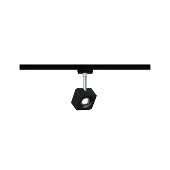 Paulmann 96941 URail Cube sínes LED spotlámpa, beépített LED, 8W, 450 lm, 4000K természetes fehér, fekete/króm, fényerőszabályozható