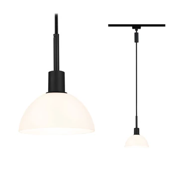 Paulmann 96974 URail Sarassani sínre szerelhető függeszték, E14 foglalattal, max 20W, matt fekete/opál