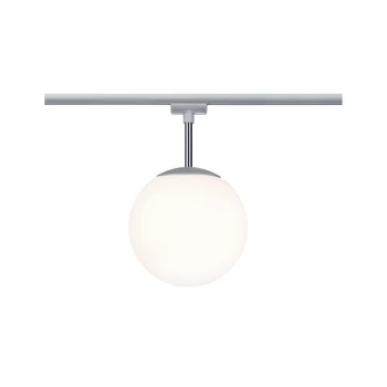 Paulmann 97602 URail Globe sínes lámpa, 230V, E14 foglalat, max 20W, króm/opál, 20 cm átmérő