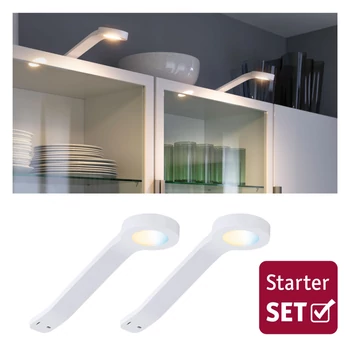 Paulmann 99973 Clever Connect Mike bútorvilágító, 2 db-os csomag, tápegységgel, tunable white, fehér, 2700K-6500K változtatható, beépített LED, 195 lm, 12V