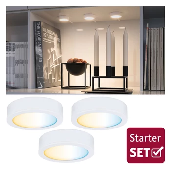 Paulmann 99975 Clever Connect Pola bútorvilágító, 3 db-os csomag, tápegységgel, tunable white, fehér, 2700K-6500K változtatható, beépített LED, 175 lm, 12V