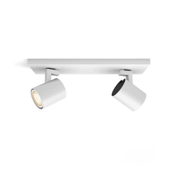 Philips Hue Runner fehér fali/mennyezeti spotlámpa, 2 spotfejjel, White Ambiance, 2x5W, 700lm, 2200-6500K változtatható fehér, 2xGU10 LED fényforrás + DimSwitch, 8719514338142