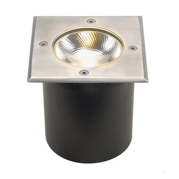 Kültéri Beépíthető lámpa, 12,6x12,6cm, rozsdamentes acél (inox), 3000K melegfehér, 580 lm, CRI 80, 120°, SLV Rocci 227604