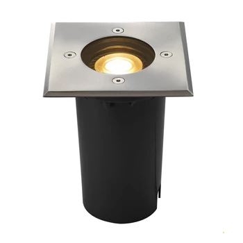Kültéri Beépíthető lámpa, 12x12cm, rozsdamentes acél (inox), GU10, SLV Solasto 227684