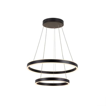 Több ágú függeszték, 80cm átmérő, lefelé és felfelé világít, fekete, 2700K/3000K CCT kapcsolóval, 1230 lm, CRI 90, 130°, SLV One Double 1004765