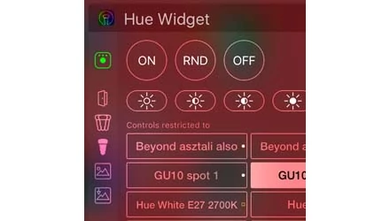 Hue Hétfő 13: iOS widget Philips Hue vezérléshez