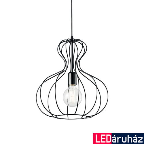 IDEAL LUX AMPOLLA-1 függesztett lámpa E27 foglalattal, max. 60W, 35 cm átmérő, fekete 148502