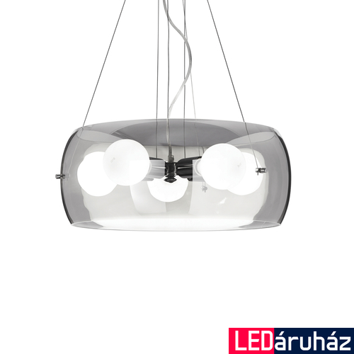 IDEAL LUX AUDI-10 függesztett lámpa 5db E27 foglalattal, max. 5x60W, 48,5 cm átmérő, füst üveg 103983