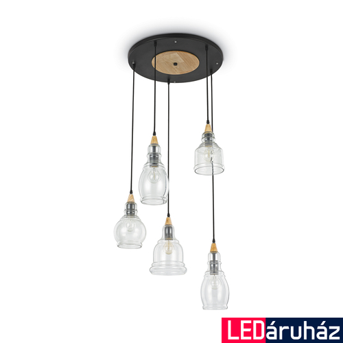 IDEAL LUX GRETEL függesztett lámpa 5 db. E27 foglalattal, max. 5x60W, 50 cm átmérő, üveg 103174