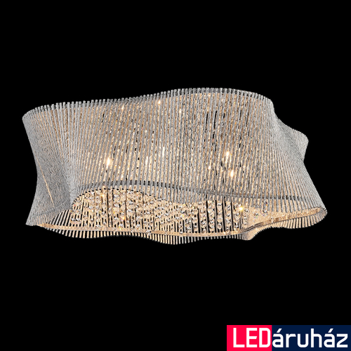 LUXERA ZONDA mennyezeti lámpa kristály effekttel 9 foglalattal, alumínium, G9, 46066