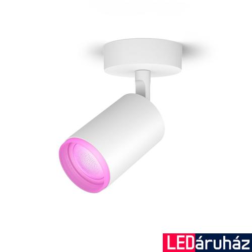 Philips Hue Fugato fehér mennyezeti spotlámpa, 1 spotfejjel, White and Color Ambiance, 1x6W, 350lm, RGBW 2000-6500K, 1xGU10 LED fényforrás, 5063131P7
