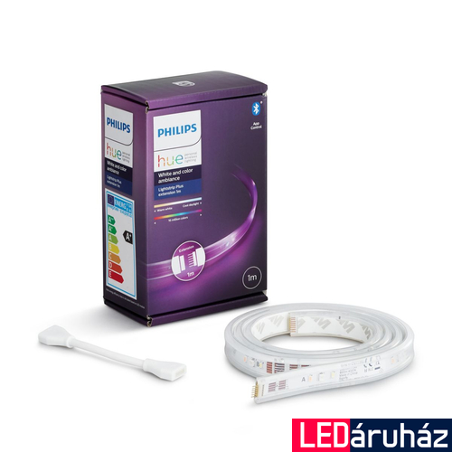 Philips Hue LightStrip Plus kiegészítő LED szalag, RGB+W+WW, 1m, adapter nélkül, Bluetooth+Zigbee, 871869970344800
