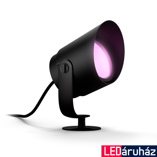Philips Hue Lily XL kültéri fekete leszúrható lámpa bővítő tápegység nélkül, White and Color Ambiance, 24V LowVolt rendszerhez, 15W, 1200lm, RGBW 2000-6500K, IP65, 1746230P7