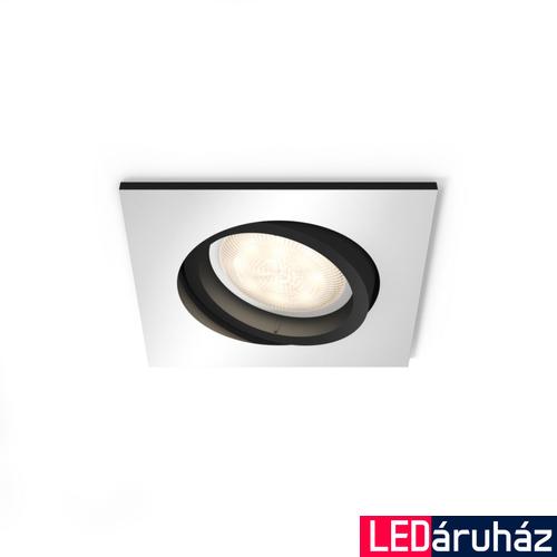 Philips Hue Milliskin alumínium süllyesztett spotlámpa bővítő, négyzet, White Ambiance, 1x5,5W, 350lm, 2200-6500K változtatható fehér, 1xGU10 LED fényforrás, 8719514338586