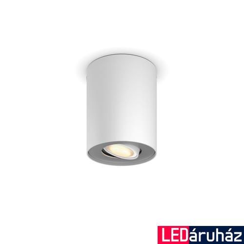 Philips Hue Pillar fehér mennyezeti spotlámpa, billenthető spotfejjel, White Ambiance, 1x5,5W, 350lm, 2200-6500K változtatható fehér, 1xGU10 LED fényforrás + DimSwitch, 8719514338487