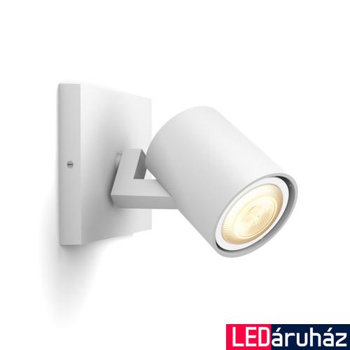Philips Hue Runner fehér fali spotlámpa bővítő, 1 spotfejjel, White Ambiance, 1x5,5W, 350lm, 2200-6500K változtatható fehér, 1xGU10 LED fényforrás, 8719514338340