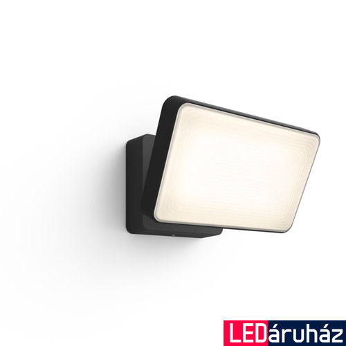 Philips Hue Welcome kültéri fekete LED reflektor, White, 15W, 2600lm, 2700K melegfehér, IP44, 8719514382763