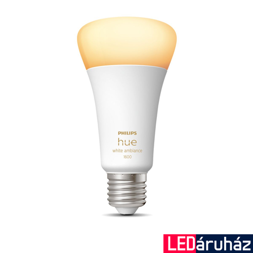 Philips Hue White Ambiance A67 E27 LED fényforrás, 13W, 1600lm, 2200-6500K változtatható fehér, 8719514288195