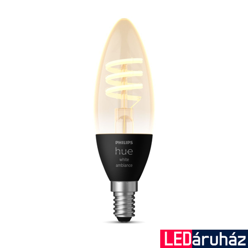 Philips Hue White Ambiance Filament E14 LED gyertya fényforrás, 4,6W, 350lm, 2200K-4500K változtatható fehér, 8719514411807