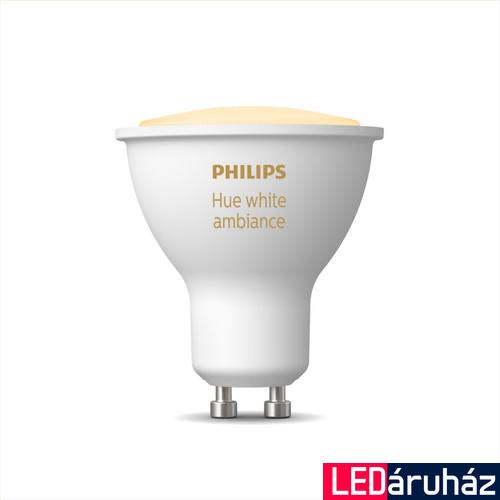 Philips Hue White Ambiance GU10 LED spot fényforrás, 5W, 350lm, 2200-6500K változtatható fehér, 8719514339903