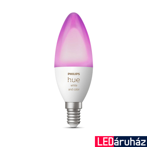 Philips Hue White and Color Ambiance E14 LED gyertya fényforrás, 5,3W, 470lm, RGBW 2000-6500K, 8719514356610