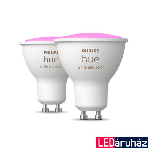 Philips Hue White and Color Ambiance GU10 LED spot dupla csomag, 2xGU10, 5W, 350lm, RGBW 2000-6500K,, 8719514340084