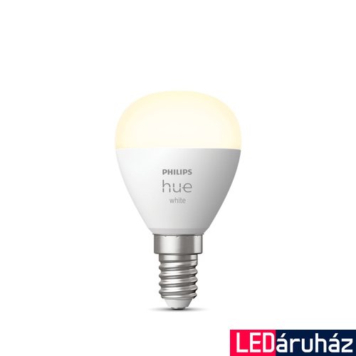 Philips Hue White P45 E14 kisgömb LED fényforrás, 5,7W, 470lm, 2700K melegfehér, 8719514356696