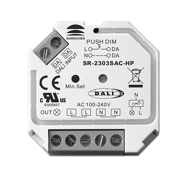 Fázishasításos DALI dimmer 230V 400W  - kapcsoló mögé építhető