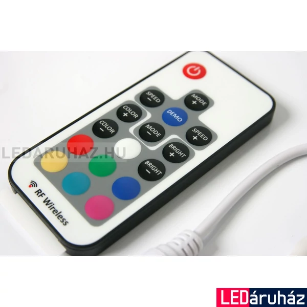 RF mini RGB vezérlő SMD LED szalaghoz, 16 gomb, 3x2A