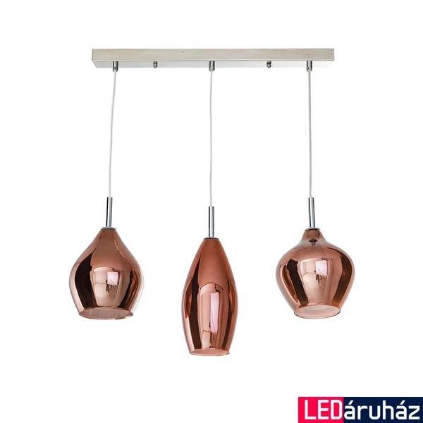 Azzardo Amber többágú függeszték, réz, G9, 3x6W, AZ-3078