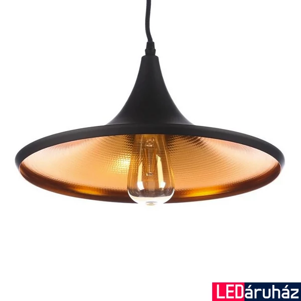 Azzardo Chink 1 ágú függeszték, fekete, E27, 1x28W, AZ-1407