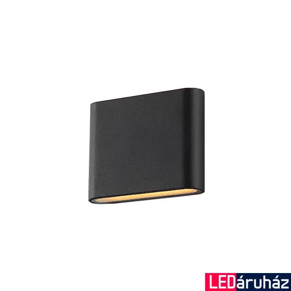 Azzardo Cremona kültéri fali lámpa, fekete, 3000K melegfehér, beépített LED, 1x6W, 340 lm, AZ-2180