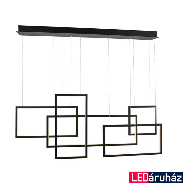 Azzardo Quadratus 1 ágú függeszték, fekete, 3000K melegfehér, beépített LED, 80W, 6500 lm, AZ-2850