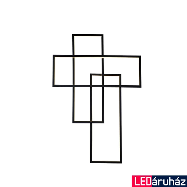 Azzardo Quadratus fali lámpa, fekete, 3000K melegfehér, beépített LED, 80W, 4800 lm, AZ-2994