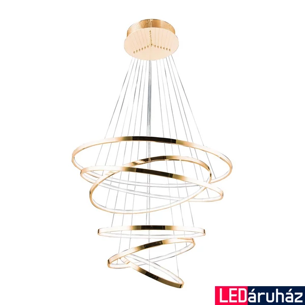 Azzardo Wheel többágú függeszték, arany, 3000K melegfehér, beépített LED, 140W, 8400 lm, AZ-2921
