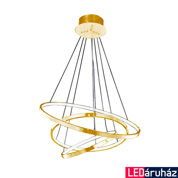 Azzardo Wheel többágú függeszték, arany, 3000K melegfehér, beépített LED, 80W, 4800 lm, AZ-2918